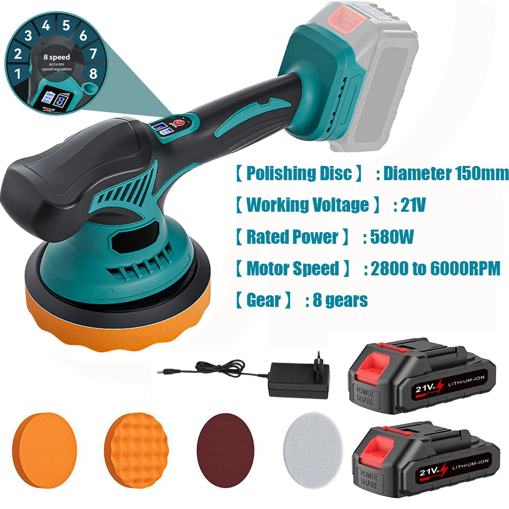 Elektrische Poetsmachine – Accu Polisher met 6 Snelheden