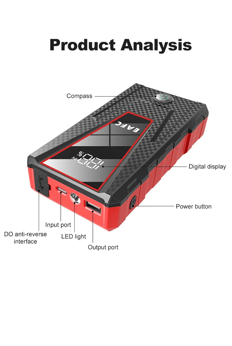 Draagbare Jumpstarter – Accu Startbooster & Powerbank