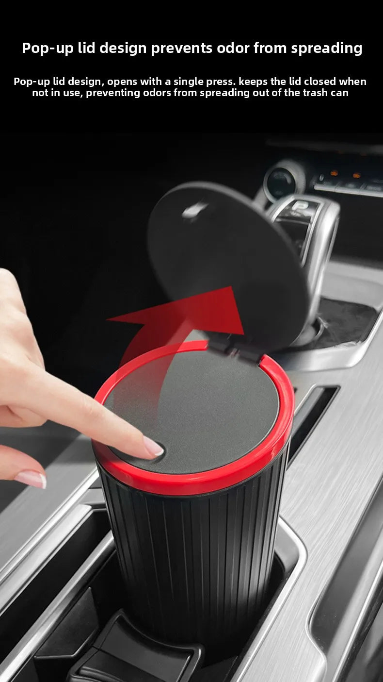 Auto Prullenbak met Deksel – Compacte Afvalbak voor Interieur