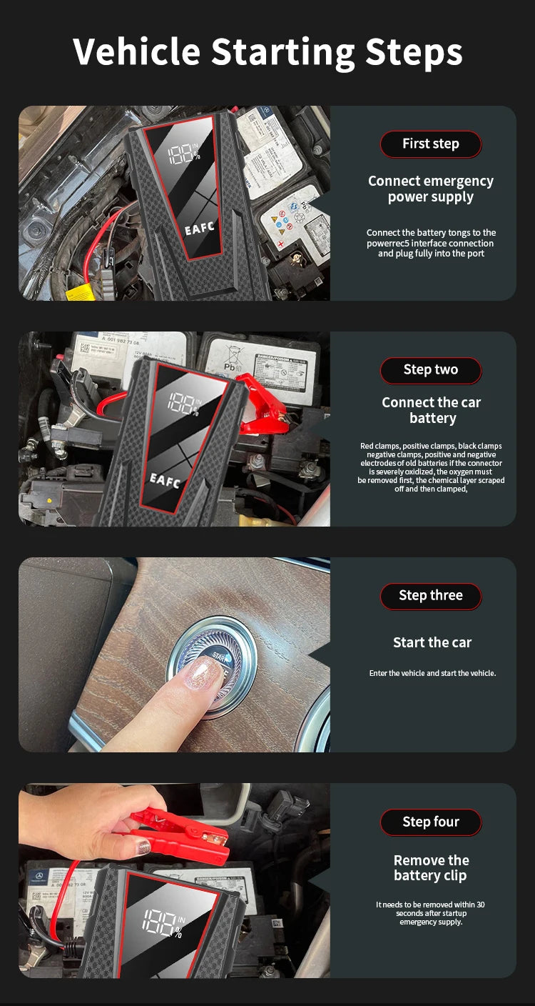 Draagbare Jumpstarter – Accu Startbooster & Powerbank