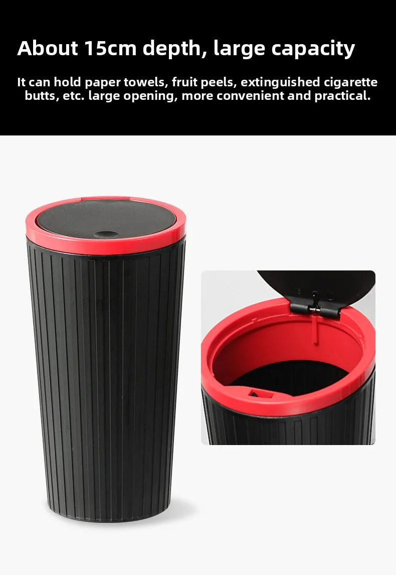 Auto Prullenbak met Deksel – Compacte Afvalbak voor Interieur