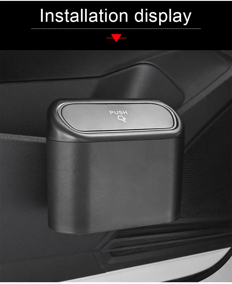 Auto Prullenbak – Ophangbare Afvalbak met Drukdeksel