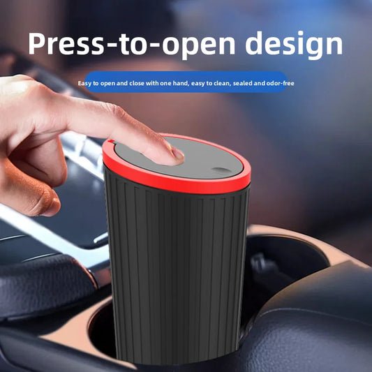 Auto Prullenbak met Deksel – Compacte Afvalbak voor Interieur