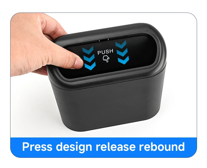 Auto Prullenbak – Ophangbare Afvalbak met Drukdeksel