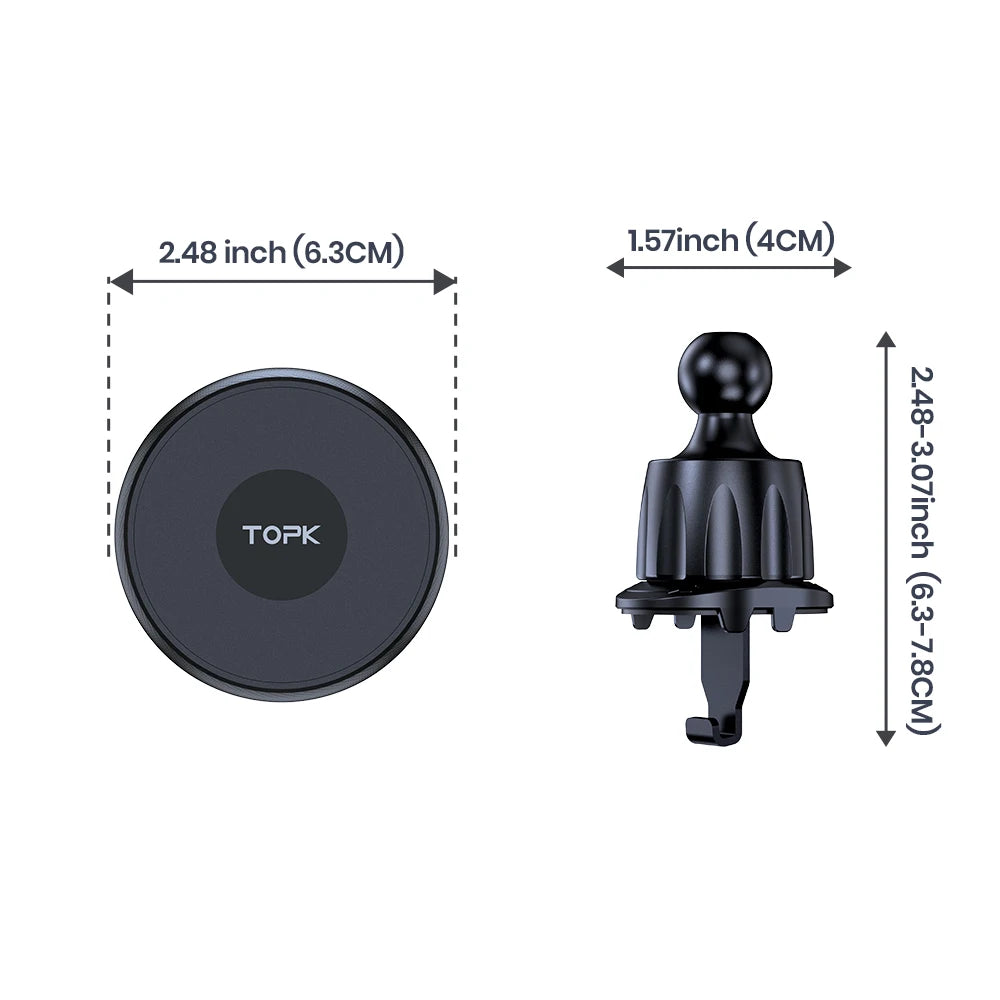 MagSafe Telefoonhouder – Sterke Magnetische Autohouder met Metaalhaak
