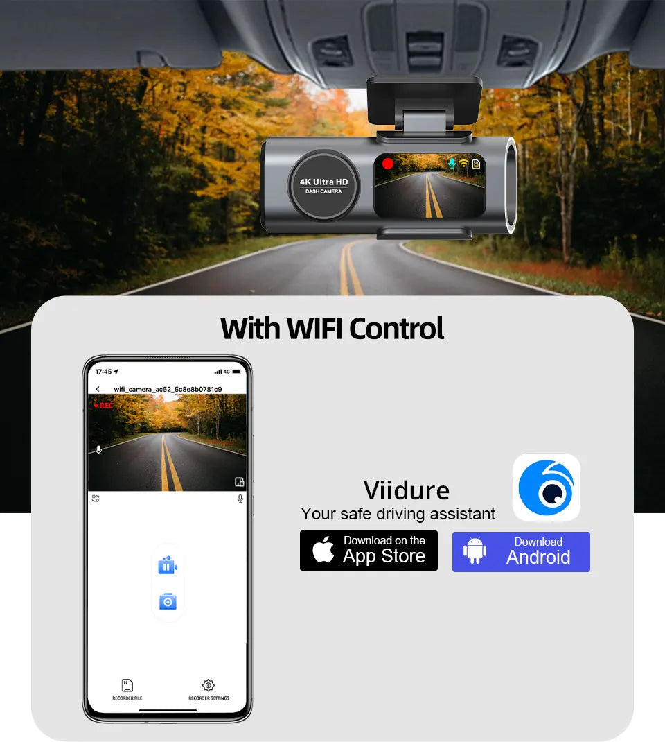 4K Dag- en Nachtzicht Premium Dashcam met GPS