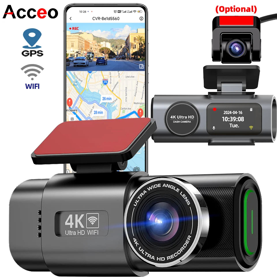 4K Dag- en Nachtzicht Premium Dashcam met GPS