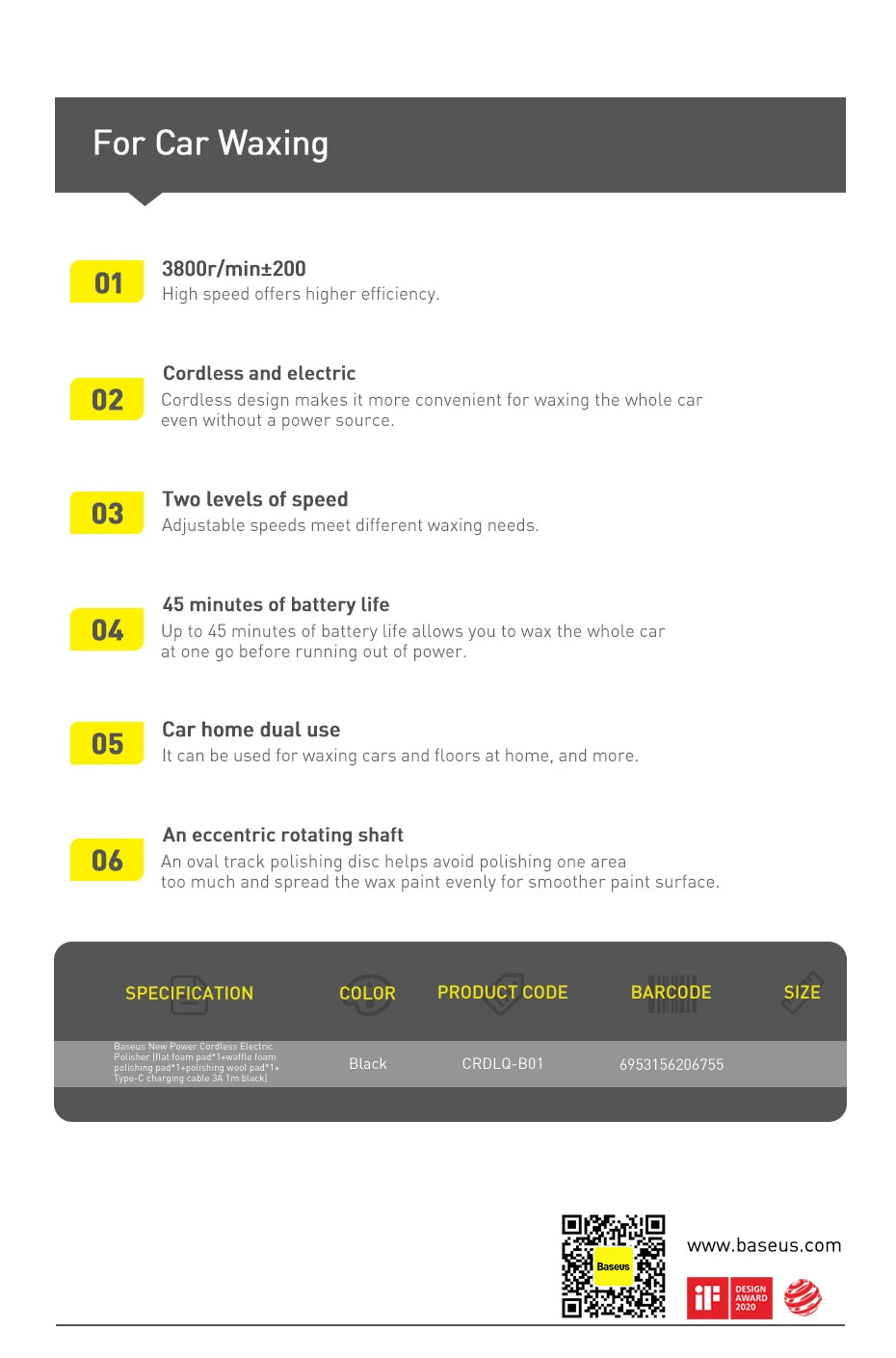 Draadloze Poetsmachine – Elektrische Autopolisher met Snelheidsregeling